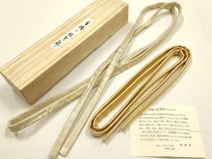 平和屋着物●和装小物　上質な帯締め2本　手織り佐賀錦　日本工芸会正會員 松野汀留子　金銀糸　逸品　AABE4924ay