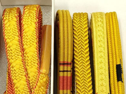 平和屋着物●和装小物　上質な帯締め5本セット　黄八丈　逸品　全て未使用　AABE4969ay