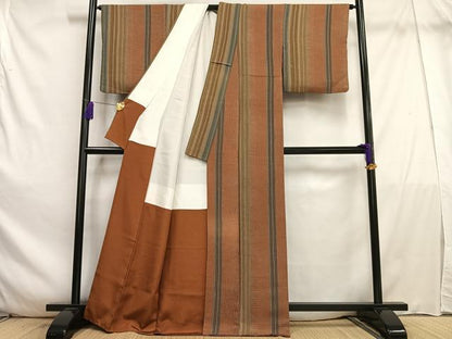 平和屋着物■上質な小紋　間道　正絹　逸品　AABE5002oa