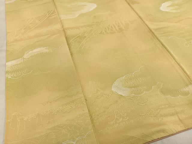 平和屋着物■上質な小紋 渡橋風景文 地紋起こし 暈し染め 正絹 逸品 AABE5011oa