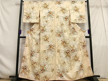 平和屋着物■上質な小紋 草花文 暈し染め 金彩 正絹 逸品 AABE5012oa