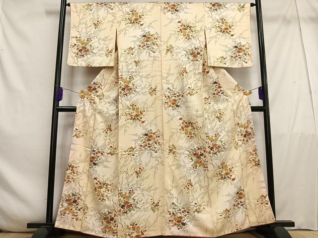 平和屋着物■上質な小紋 草花文 暈し染め 金彩 正絹 逸品 AABE5012oa