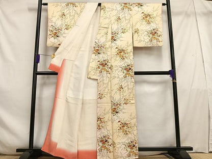 平和屋着物■上質な小紋 草花文 暈し染め 金彩 正絹 逸品 AABE5012oa