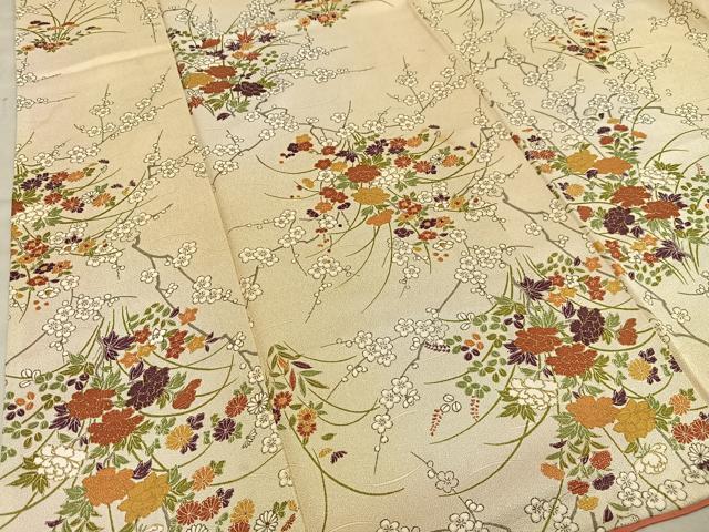平和屋着物■上質な小紋 草花文 暈し染め 金彩 正絹 逸品 AABE5012oa