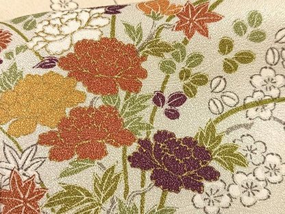 平和屋着物■上質な小紋 草花文 暈し染め 金彩 正絹 逸品 AABE5012oa