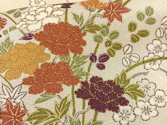 平和屋着物■上質な小紋 草花文 暈し染め 金彩 正絹 逸品 AABE5012oa