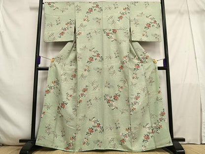 平和屋着物■上質な小紋 流水花文 金彩 正絹 逸品 AABE5013oa