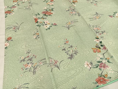 平和屋着物■上質な小紋 流水花文 金彩 正絹 逸品 AABE5013oa