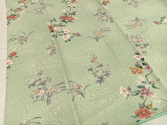 平和屋着物■上質な小紋 流水花文 金彩 正絹 逸品 AABE5013oa