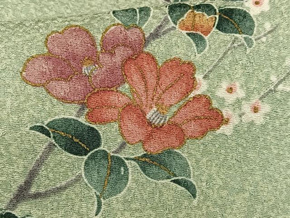 平和屋着物■上質な小紋 流水花文 金彩 正絹 逸品 AABE5013oa