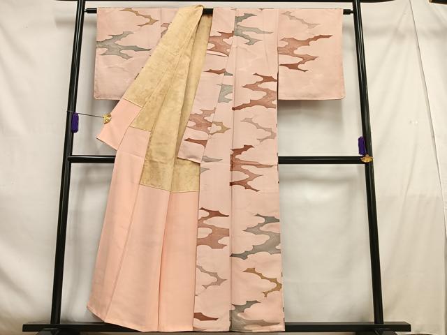 平和屋着物■上質な小紋 逆雲取り文 地紋起こし 正絹 逸品 AABE5015oa