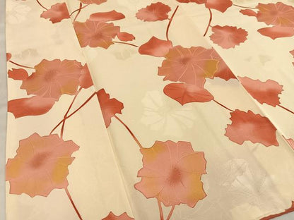 平和屋着物■上質な小紋　枝花文　地紋起こし　正絹　逸品　AABE5018oa