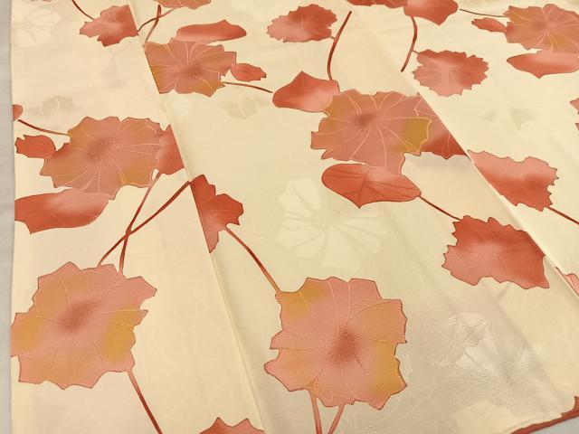 平和屋着物■上質な小紋　枝花文　地紋起こし　正絹　逸品　AABE5018oa