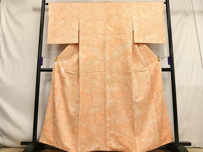 平和屋着物■上質な小紋　総絞り　流水花文　正絹　逸品　AABE5048oa