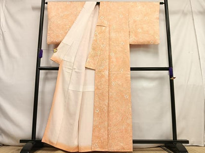 平和屋着物■上質な小紋　総絞り　流水花文　正絹　逸品　AABE5048oa