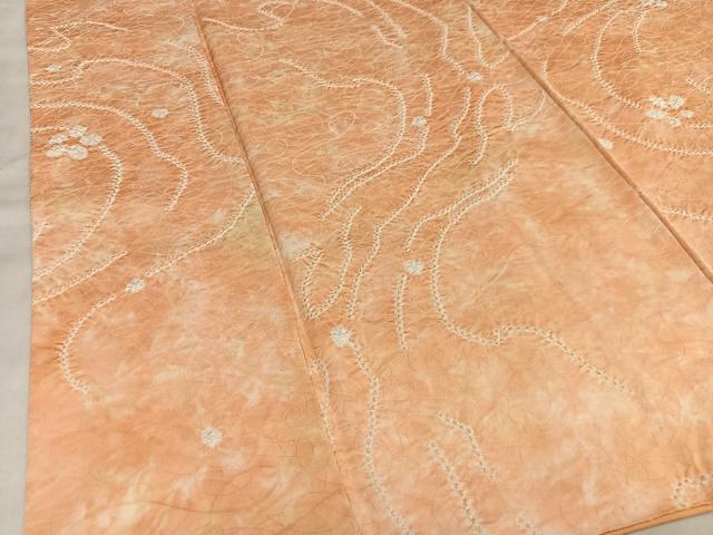 平和屋着物■上質な小紋　総絞り　流水花文　正絹　逸品　AABE5048oa