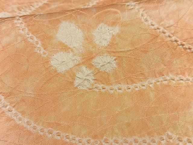 平和屋着物■上質な小紋　総絞り　流水花文　正絹　逸品　AABE5048oa