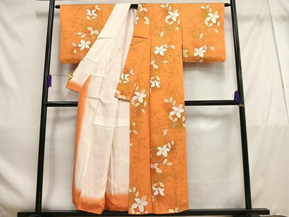 平和屋着物■上質な小紋　枝花文　暈し染め　正絹　逸品　AABE5055oa