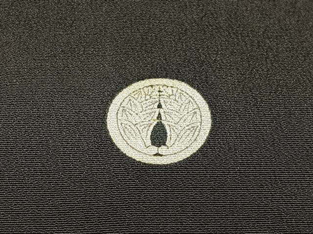 平和屋着物■アンティーク　大正ロマン　黒留袖　刺繍　鳳凰桐の花文　金糸　金彩　正絹　逸品　AABE5151oa