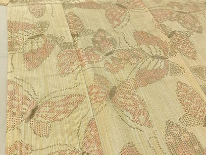 平和屋着物▽上質な紬 単衣 舞蝶文 正絹 逸品 AABE5161jh