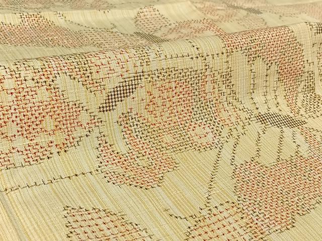 平和屋着物▽上質な紬 単衣 舞蝶文 正絹 逸品 AABE5161jh