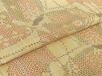 平和屋着物▽上質な紬 単衣 舞蝶文 正絹 逸品 AABE5161jh