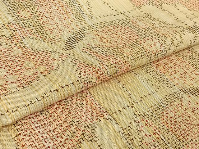 平和屋着物▽上質な紬 単衣 舞蝶文 正絹 逸品 AABE5161jh