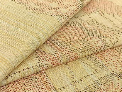 平和屋着物▽上質な紬 単衣 舞蝶文 正絹 逸品 AABE5161jh