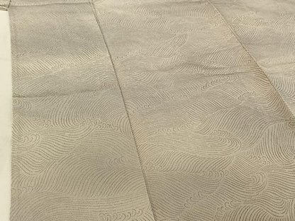 平和屋着物▽上質な小紋 単衣 立波文 鬼しぼ縮緬 正絹 逸品 AABE5163jh