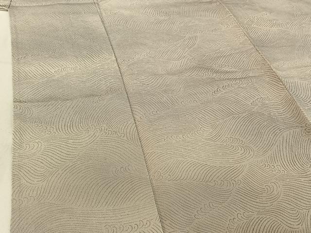 平和屋着物▽上質な小紋 単衣 立波文 鬼しぼ縮緬 正絹 逸品 AABE5163jh