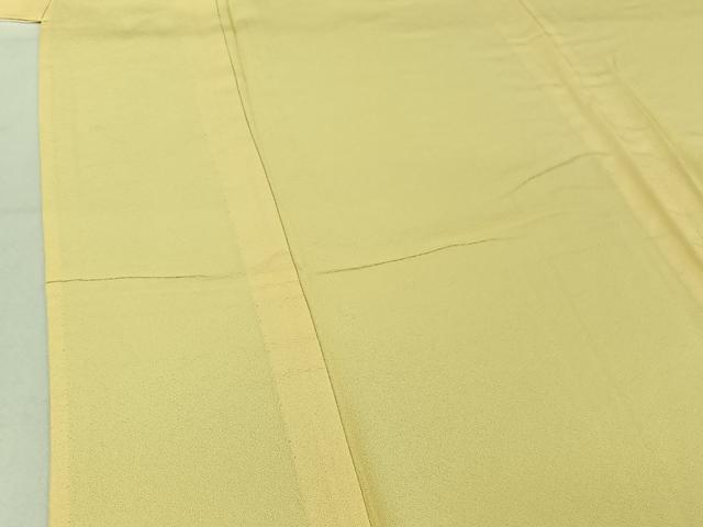 平和屋着物▽上質な色無地 単衣 鳥の子色 正絹 逸品 AABE5169jh