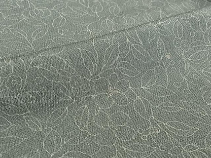平和屋着物▽上質な小紋 単衣 手描き 草花文 鬼しぼ縮緬 正絹 逸品 AABE5170jh