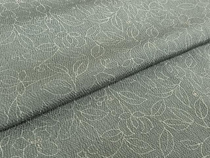 平和屋着物▽上質な小紋 単衣 手描き 草花文 鬼しぼ縮緬 正絹 逸品 AABE5170jh