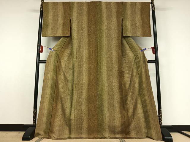 平和屋着物▽上質な小紋 単衣 墨流し文様 ロング丈 正絹 逸品 AABE5177jh