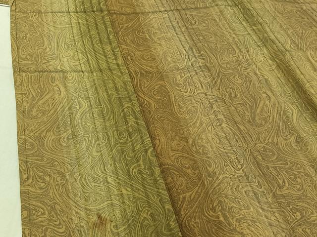 平和屋着物▽上質な小紋 単衣 墨流し文様 ロング丈 正絹 逸品 AABE5177jh