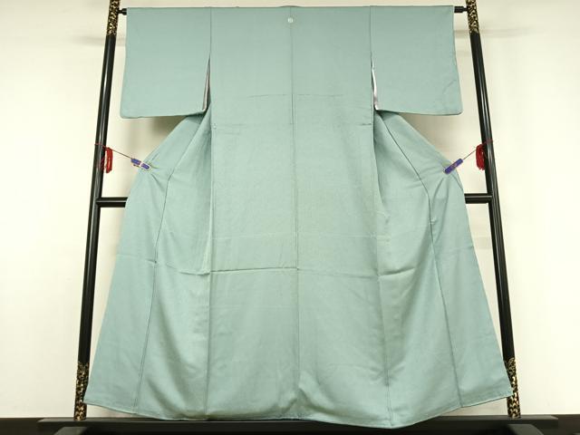 平和屋着物▽上質な色無地 単衣 氷割れ地紋 浅縹色 正絹 逸品 AABE5178jh