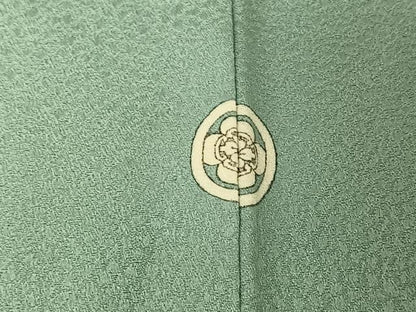 平和屋着物▽上質な色無地 単衣 氷割れ地紋 浅縹色 正絹 逸品 AABE5178jh
