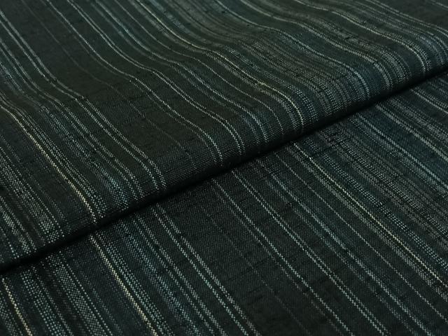 平和屋着物▽上質な紬 単衣 縞 ロング丈 正絹 逸品 AABE5179jh