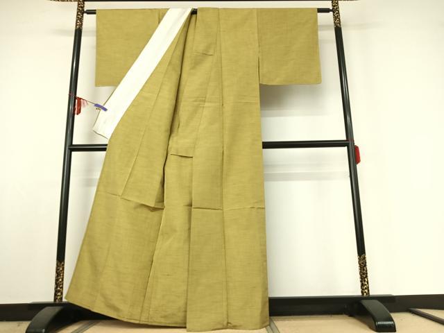 平和屋着物▽上質な紬 単衣 縞 正絹 逸品 AABE5180jh