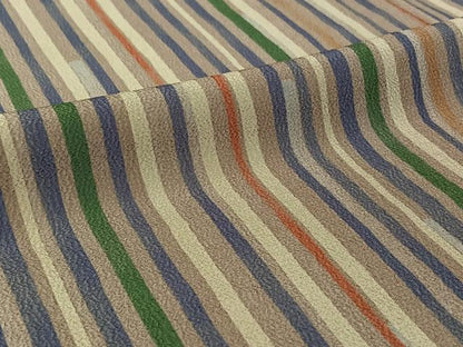 平和屋着物▽上質な小紋 単衣 縞 鬼しぼ縮緬 正絹 逸品 AABE5181jh