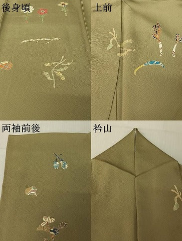 平和屋着物▽訪問着　単衣　作家物　成物　魚　金彩　正絹　逸品　AABE5182jh 平和屋着物▽訪問着 単衣 作家物 成物 魚 金彩 正絹 逸品