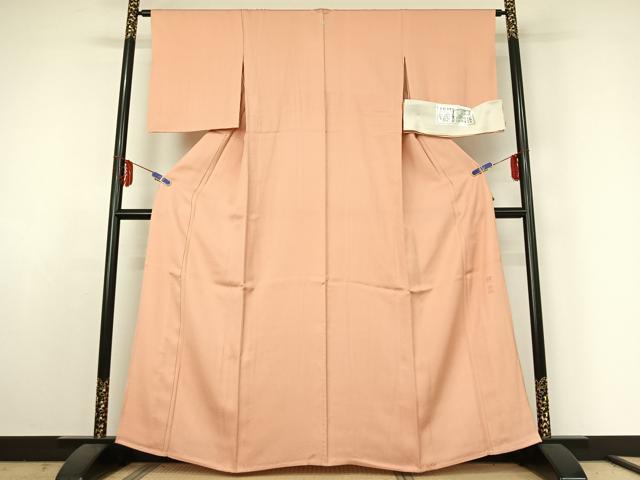 平和屋着物▽京加賀友禅 百貫達雄監修 色無地 単衣 一斤染色 反端付き 正絹 逸品 AABE5187jh