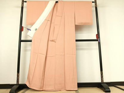 平和屋着物▽京加賀友禅 百貫達雄監修 色無地 単衣 一斤染色 反端付き 正絹 逸品 AABE5187jh