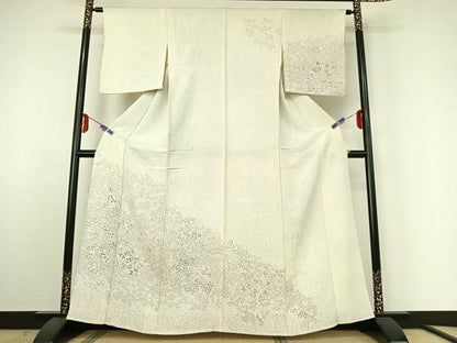 平和屋着物▽訪問着　単衣　手描き　草花文　やまと誂製　正絹　逸品　AABE5188jh