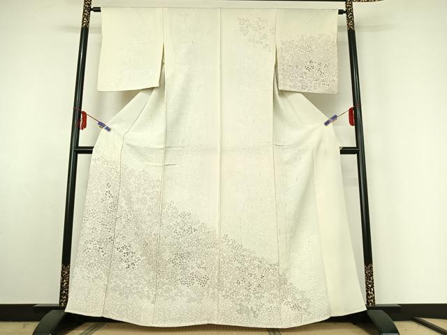 平和屋着物▽訪問着　単衣　手描き　草花文　やまと誂製　正絹　逸品　AABE5188jh