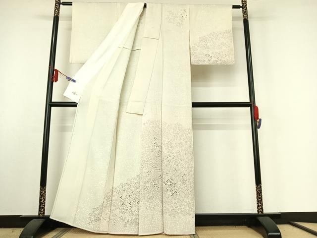 平和屋着物▽訪問着　単衣　手描き　草花文　やまと誂製　正絹　逸品　AABE5188jh