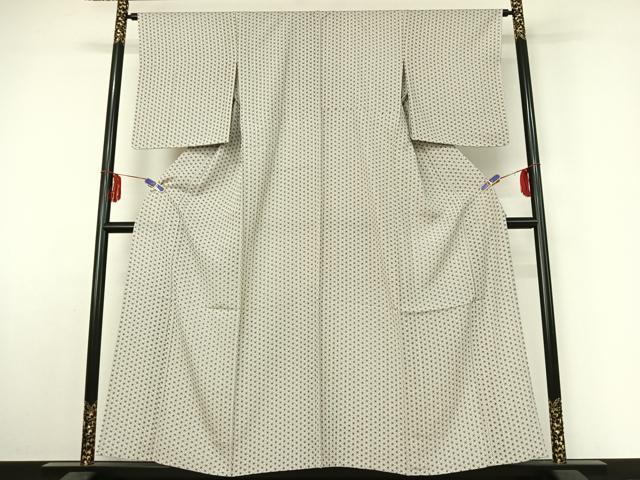 平和屋着物▽上質な小紋 単衣 麻の葉文様 正絹 逸品 AABE5189jh