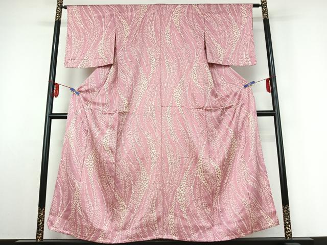 平和屋着物▽上質な小紋 単衣 舞花文 正絹 逸品 AABE5190jh