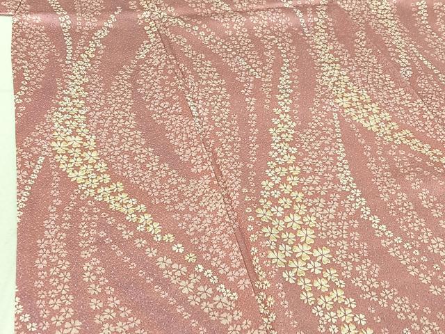 平和屋着物▽上質な小紋 単衣 舞花文 正絹 逸品 AABE5190jh
