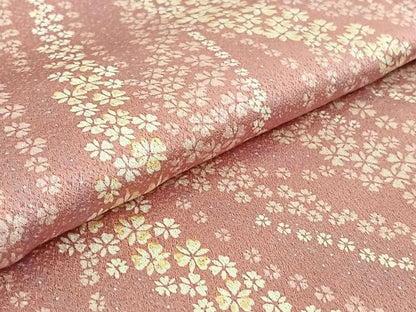 平和屋着物▽上質な小紋 単衣 舞花文 正絹 逸品 AABE5190jh